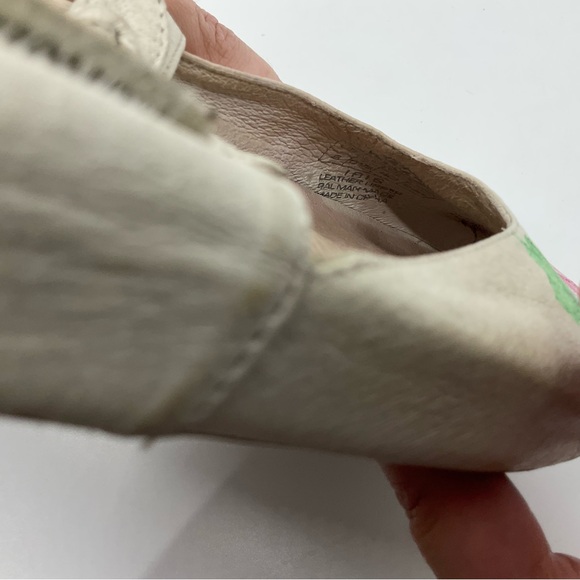 Vintage 90s Y2K Wanted Vintage Leather Floral Painted Mules Clogs Slides - Picture 7 of 8